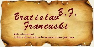 Bratislav Francuski vizit kartica